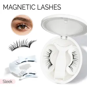 4 PCS Cosmetic Sleek Luxe Collection Soft Magnetic Eyelashes All-in-1 Kit - Reusable, Glue-Free, Eyeliner-Free, Waterproof Eyelash Extensions, Fluffy Natural Look, Youth-Focused, DIY Lashes At Home Set