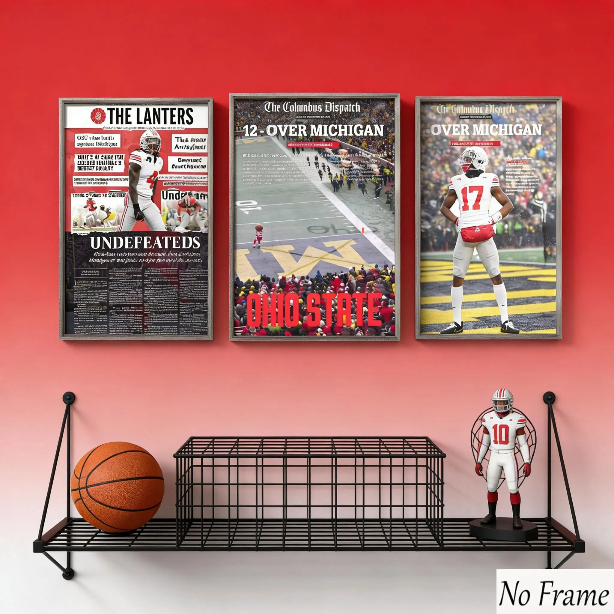 3pcs Ohio Vs Michigan Poster Set, Large Letter Wall Decor, Wall Prints, Buckeye Fan Erase M, Osu Fan Gift, University Spirit Home Decoration