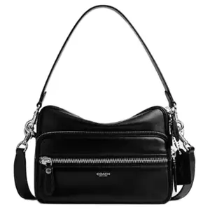 COACH Dakota 24 Leather Crossbody Bag with Detachable Strap and Zipper Closure for Women