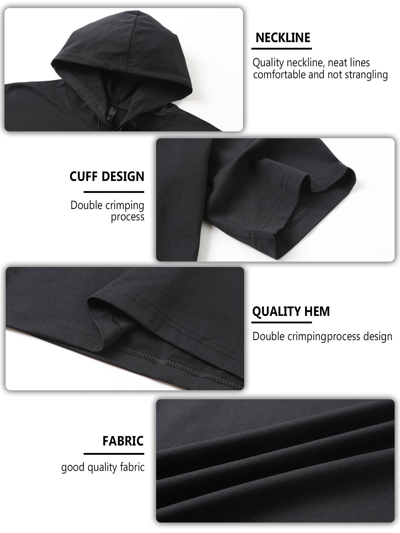 Men’s short-sleeve hoodie, quick-dry ice cool breathable hooded T-shirt, loose-fit casual athletic top for gym workouts and everyday wear