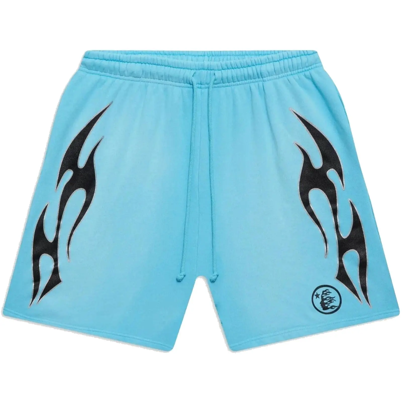 Hellstar Studios Shorts Blue, Authentic, Elastic Waist, Drawstring, Streetwear Shorts, Casual Everyday Bottoms