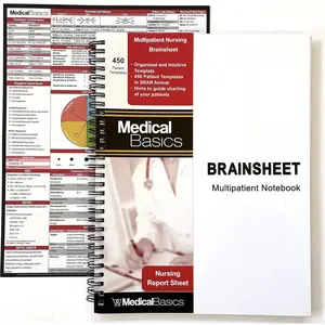 Medical Basics Nursing Brain Sheet Multiple Patient Notebook - Nurse and CNA Report Sheet - 3 Patients per Template