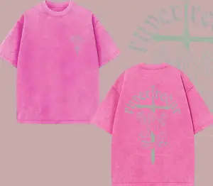 Edgy Dark Style Heavyweight Washed Black Sacred Angel Emblem Print Tee, Trendy Letter Logo Loose Men's Crew Neck T-Shirt