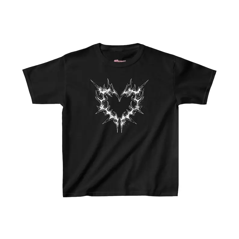 Dark Thorn Cross Baby Tee – Gothic Cross Graphic Crop T-Shirt, Y2K Alternative Streetwear Top, Vintage Edgy Women’s Fitted Tee