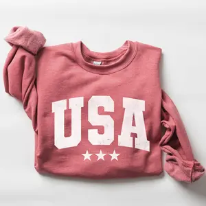 USA Stars Retro Patriotic America 4th of July Red White and Blue Vintage Distressed Sweatshirt