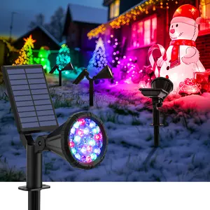 【Springtok】Color Changing Solar Spot Lights Outdoor Waterproof, Flag Pole Light Solar Powered Halloween Lights, Landscape Spotlights for Tree, House, Yard, Garden, Christmas Decorations solarlights of