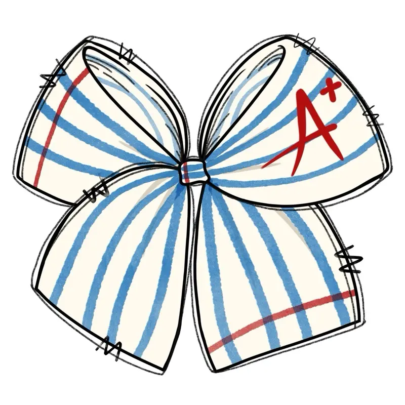 White Notepad Prints - White Notepad with Blue Stripes & Red Cross, Simple Design
