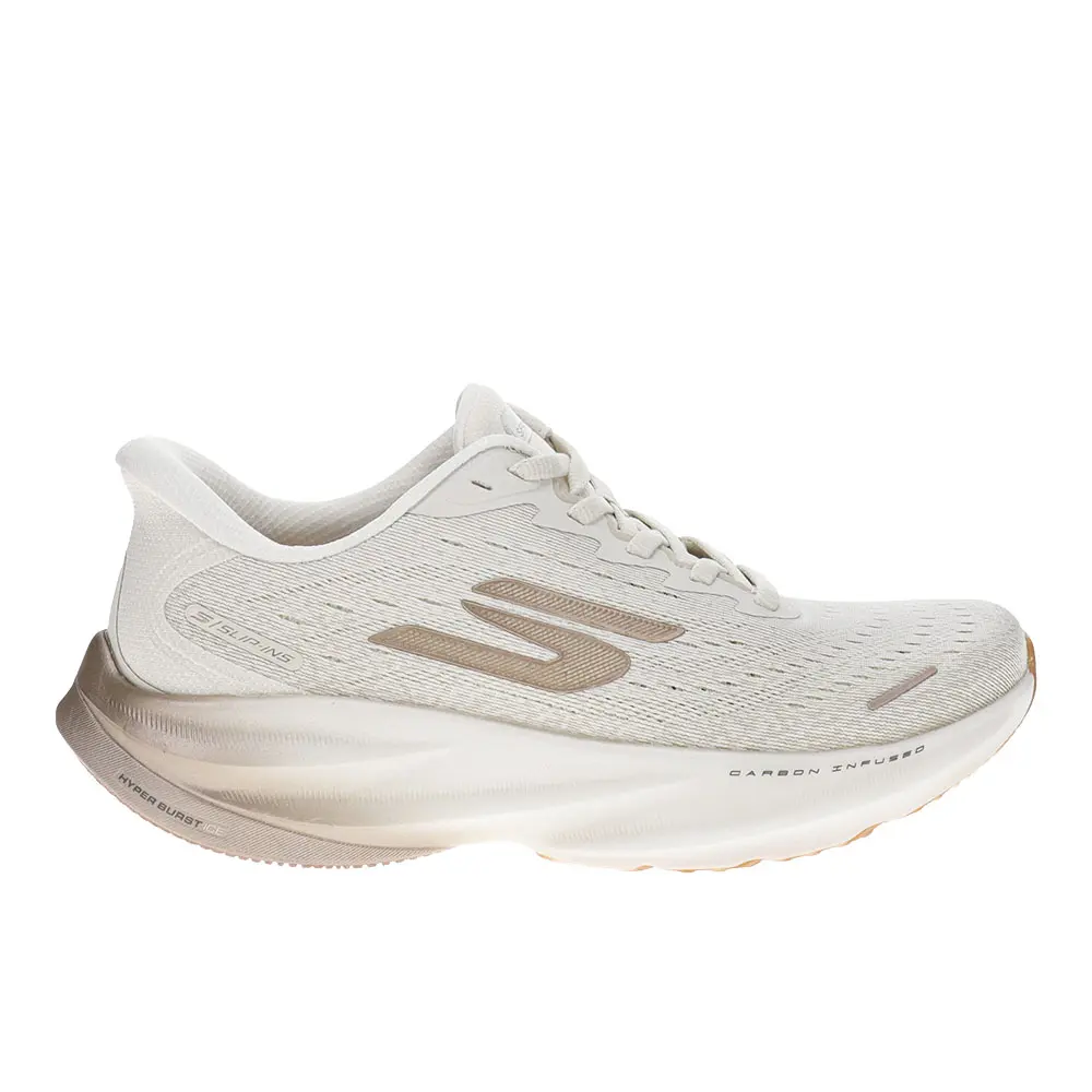 Skechers Womens Aero Spark Slip-Ins Performance Running Sneakers Shoes - Off White