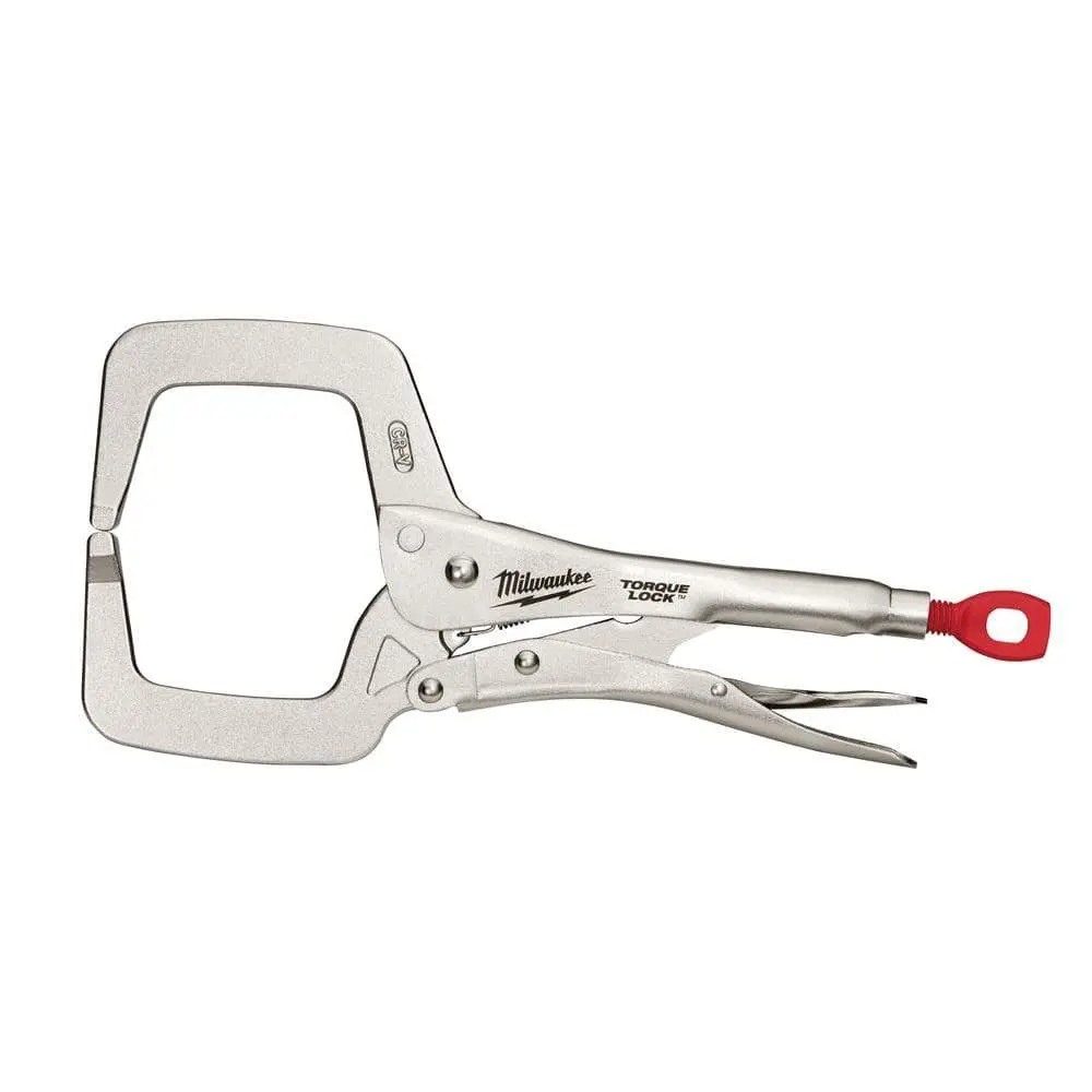 11 in. Torque Lock Locking C-Clamp with Regular Jaws Adjustable Anti-Rust Forged Alloy Steel Construction