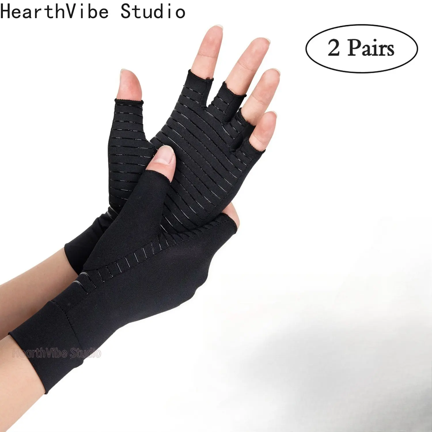Soft Fabric Compression Gloves for Arthritis, Unisex Half-Finger Athletic Design with Wrist Support, Touchscreen Safe Accessory, Self Care Products