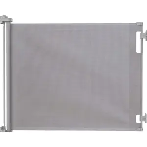 Hakuna Pets Retractable Steel & Mesh Mounted Dog & Cat Gate 33-in  Grey or Black 2.76 x 71 x 33 inches fence