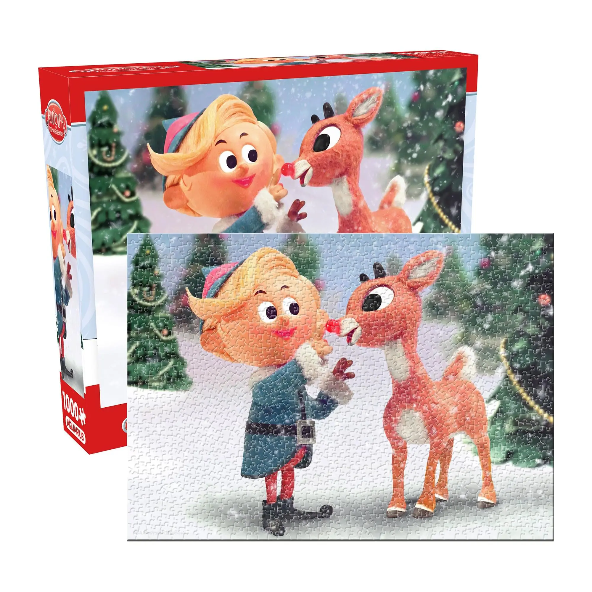 Rudolph The Red-Nosed Reindeer 1000-Piece Glitter Snow Jigsaw Puzzle, Art Puzzles Gift for Adults & Kids