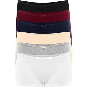 Womens Cotton Underwear Boy Shorts for Women Stretch Comfort Boxer Briefs Ladies Knot Panties 3/6 3901