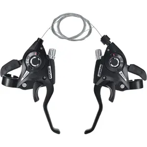 3x7 Speed Shifter and 3x8 Speed Bicycle Brake Levers Shifter Set, Left Right Shifter Kits with Gear Indicator, with Shift Cables for Mountain Bike Road Bike MTB