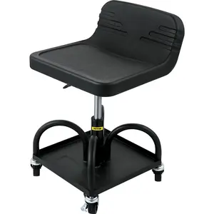 VEVOR Rolling Garage Mechanic Stool, Steel Frame, 300LBS Capacity, 15.7-20.5in Adjustable Height, 360-Degree Swivel Casters, Tool Tray, Automotive Repair Tools for Workshop, Black