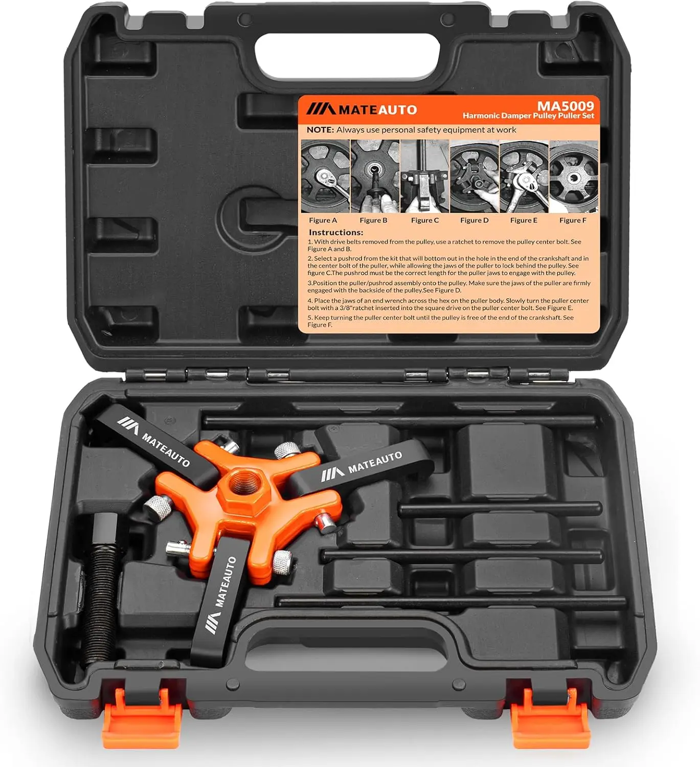 【BackToSchool】Harmonic Balancer Puller Kit, Adjustable 3-Jaw Puller for Removing Harmonic Dampers & Balancers, Pulley Puller Set Compatible with Chevy GM Chrysler Cadillac Ford More