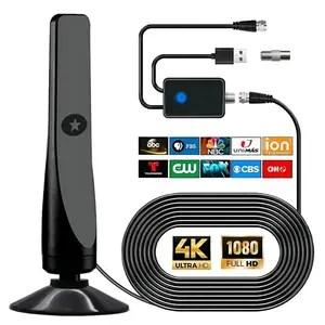 [2025 Upgrade]DVB-T2 Antenna HD Digital TV Antenna Indoor Outdoor - Freeview 4K 8K Ready with Built-in Amplifier Signal Booster |   1000+ Free Channels, 360 °   Reception, 3m Long Cable for House/Garage/RV