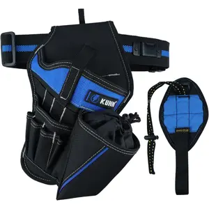 KUNN-handed Holster Set with Wristband and Tool Belt, Holster, Driver Holster with Bit,Holder for Tool Belt, Black and Blue