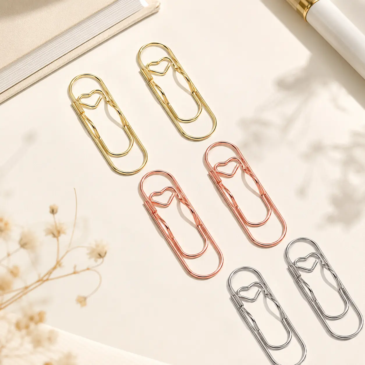 6-Pack Premium Synthetic Paper Clips, Heavy-Duty Portable Multicolor Set with Rust-Resistant Coating - Essential Office, School Supplies for Home Organization & Daily Document Management