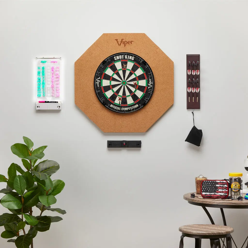 Viper Octagonal Dartboard Surround, Reversible EVA Foam & Cork Wall Protector, 1" Thick Universal Fit for 18" & 17.75" Boards, Snap-Together, Quick Setup for Dart Games