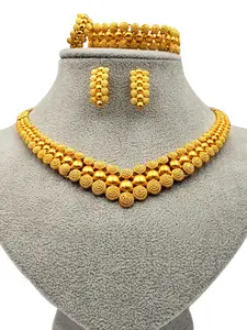 ✨SILKY TEXTURE✨ 5PCS Golden Set, Glamour Set, Elegant Jewelry Set! Luxury Beaded Jewelry for Bride/Women, Complete Wedding Party Necklace Set, Gift Box! Bridal Jewelry Set, All Seasons Wear