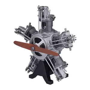 EngineDIY 5 Cylinder Radial Engine Model Kit that Works - Build Your Own Radial Engine - 1: 6 Full Metal Radial Engine Model Kit 250+Pcs