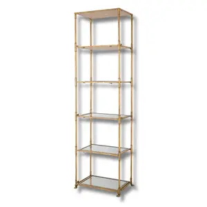 Daphne Gold & Mirrored Shelving Unit