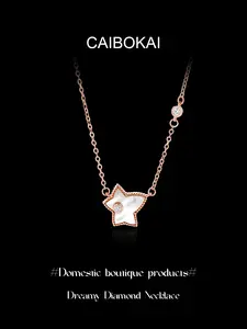 Elegant Titanium Steel Necklace, Small Luxurious Pendant, Waterproof Versatile Accessory, Classic Stylish Design for All Occasions