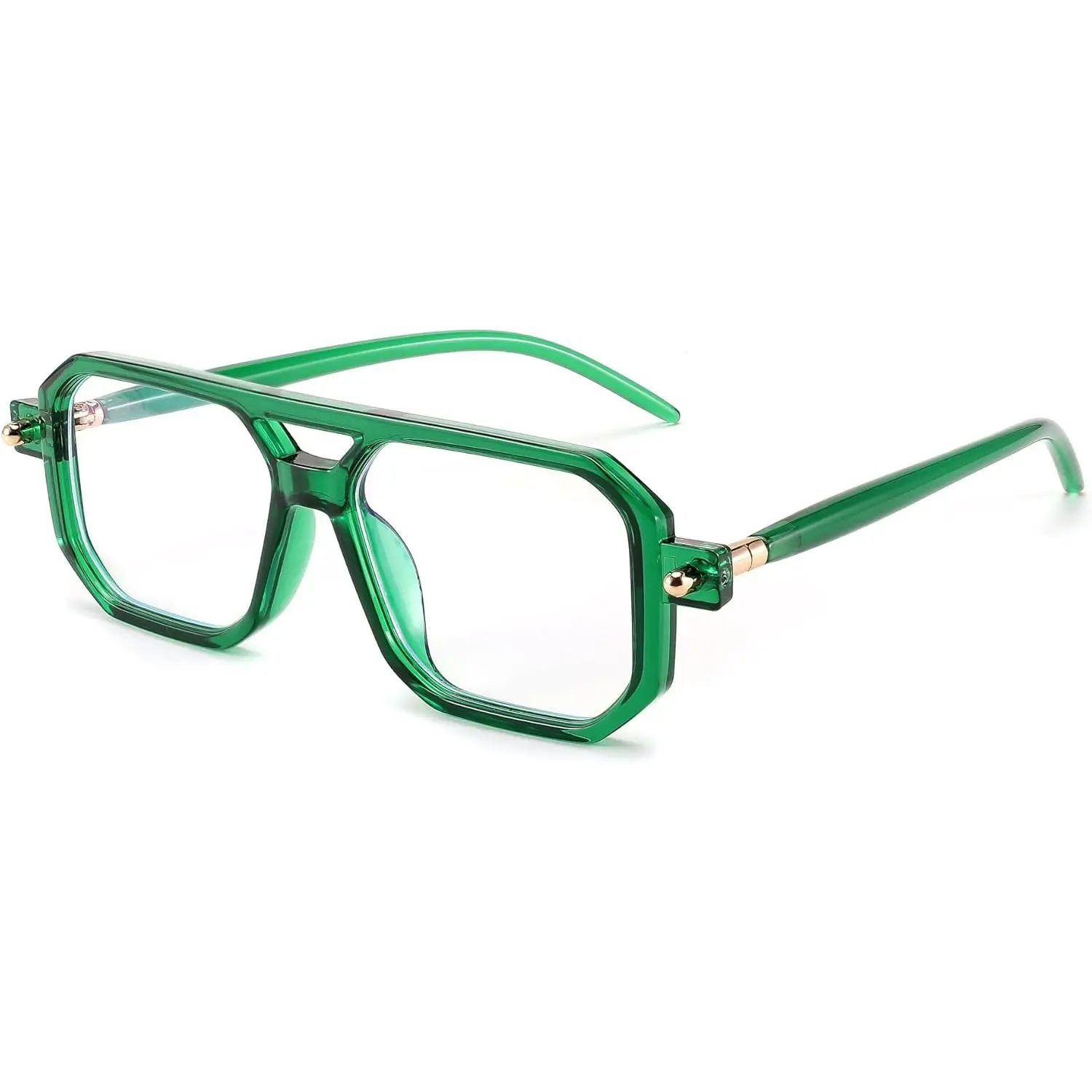 FEISEDY Vintage Square Aviator Style Bluelight Blocking Glasses for Women - 70s Flat Frames, Computer Anti-Glare Eyewear, Model B0062