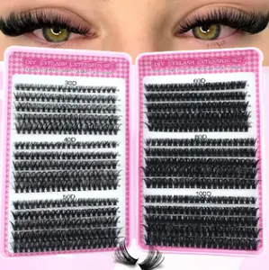 600pcs Eyelash Extension, D Curl Mixed 8-16mm, Large Capacity, Home Use, Beginner Friendly