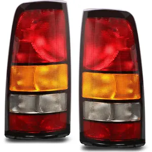 Tail Lights Compatible With 1999-2002 Chevy Silverado 1999-2006 GMC Sierra 1500 2500 3500 1500 HD 2500HD Driver and Passenger Side Taillights Rear Lamp without Bulb (Black Border) Car Lighting Accessories Truck