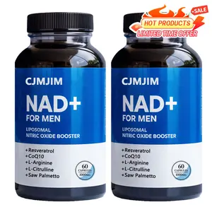 CJMJIM Men's NAD+ Supplement with CoQ10 L-Carnitine L-Arginine Maca & Ashwagandha 60 Capsules for Energy Circulation & Prostate Health