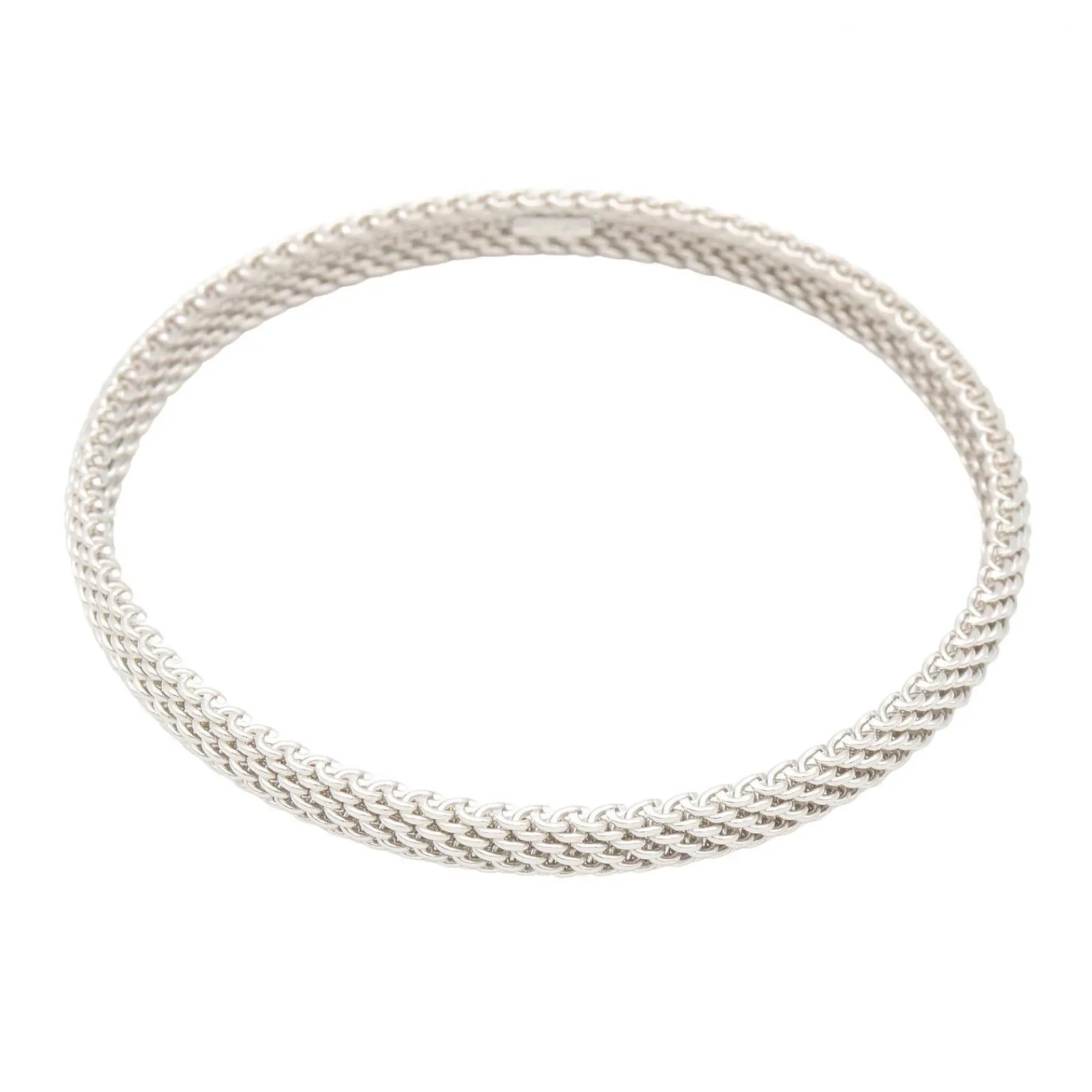 Pre-owned Tiffany & Co. 18K White Gold (Au750) Small Leather Goods TIFFANY＆CO Somerset Au750 White Gold Bangle