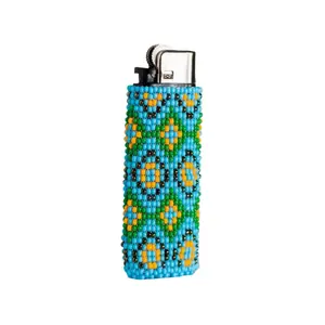 Zulu - Native Beaded Lighter Case with Tribal Geometric Patterns - Handmade by Mexican Artisans - Mother Sierra