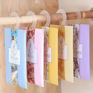 Portable Hanging Air Freshener, 5 Counts/set Hanging Fragrance Bag, Wardrobe Deodorant Sachet, Home Fragrance for Bedroom, Living Room, Bathroom, Scented Pack