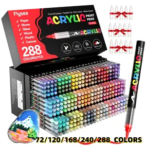 Acrylic Paint Marker Set, 72/120/168/240/288 Pieces, Art Supplies for Wood, Stone, Canvas, Glass, Fabric, DIY Crafts, Painting Tools