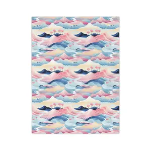 Western Minky Baby Blanket, Nature's BOHO In Pastel Watercolors: Mountains, Rivers & Sunrise. Perfect Gift For Baby Shower, Boy or Girl!