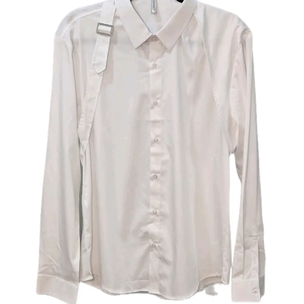 Men's White Harness Shirt with Adjustable Straps for Comfortable Fit