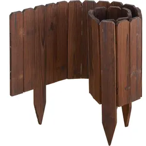 Wooden Fence Wood Edging Border Decorative Landscape Border Edging,Planting Tree Fence Landscape Edging Flower Bed Fences-11.8'' H x 48'' L (2 Pack,8Ft Total Length)