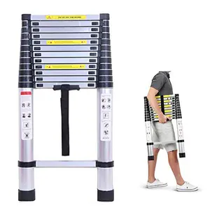 16.4ft Telescoping Ladder Heavy Duty Aluminum Extension Ladder, 330lbs Load Capacity, EN131 Standard, Portable Multi-Purpose Telescopic Ladder, Folded Height 3.1ft, Easy to Transport or Store