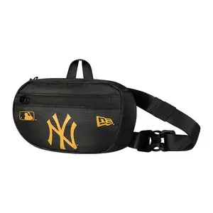 New Era Yankees Streetwear Polyester Unisex Mini Crossbody Waist Bag in Black and Yellow
