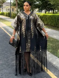 FRINGE LUXE KAFTAN (BLACK/GOLD)