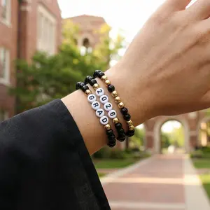 Class of 2026 Graduation Bracelet Set – 3PCS Inspirational Bead Bracelets Gift for Her/Him