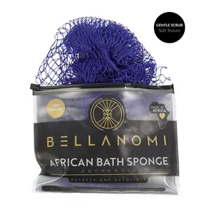 Bellanomi Soft African Exfoliating Net Sponge Soft Texture For Sensitive Skin Ethically Sourced from Nigeria Bath sponge