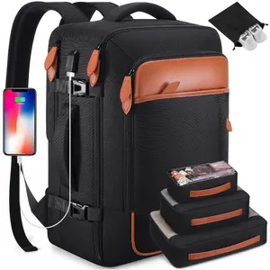 40L/42L Travel Backpack Flight Approved Carry-On Luggage for Men & Women Expandable Water-Resistant Weekender Bag with 4 Packing Cubes Large Capacity Organized Traveling 17-inch Laptop Compartment USB Charging Port #Summervibes outdoorfun