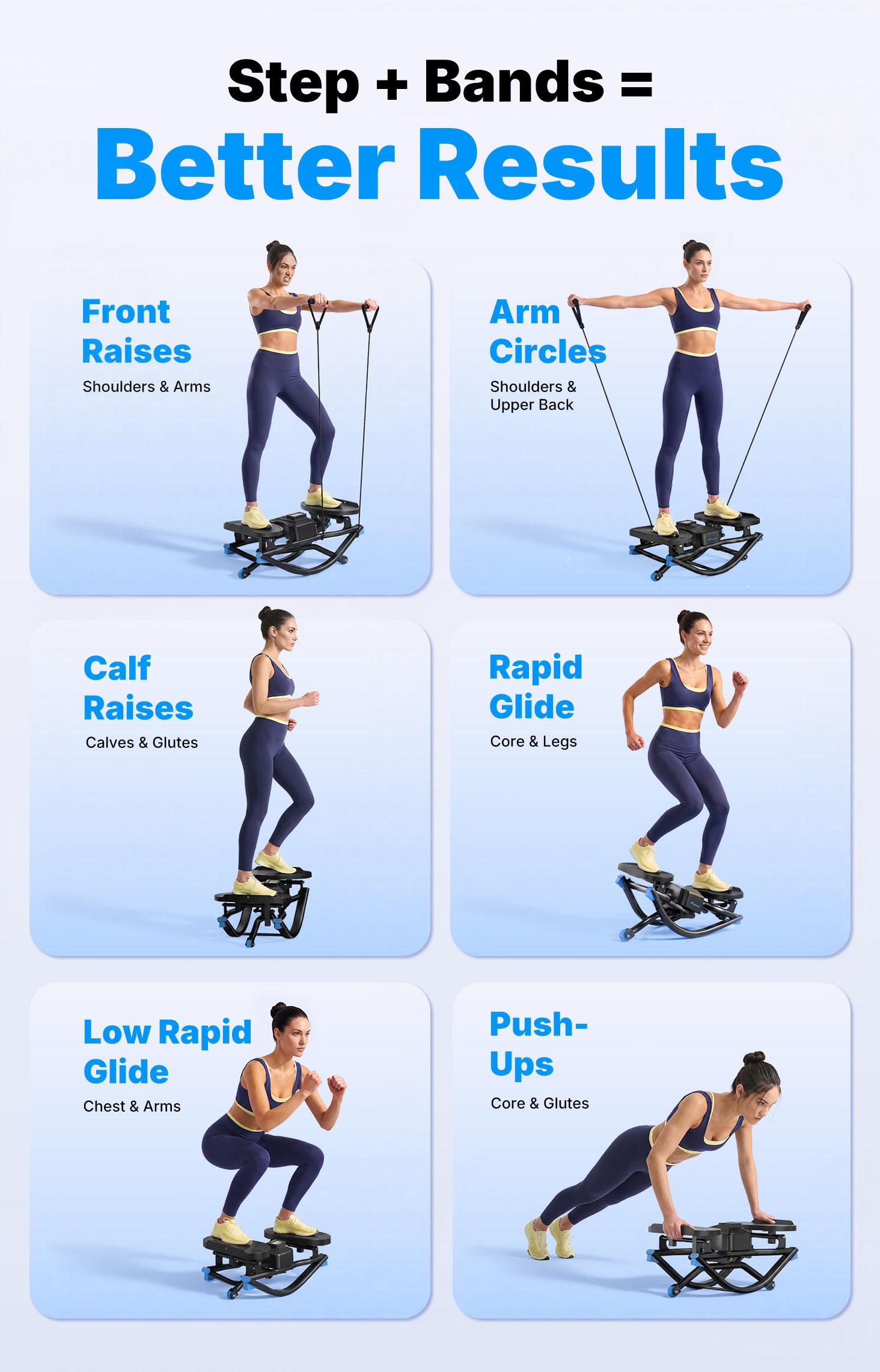 Merach Rocking Stepper Ski Machine with 3D Motion Stepper Design Side Sepper Machine for Home Workout - 330 lbs Capacity, Compact & Space-Saving Design, Built-In Counter BackToSchool