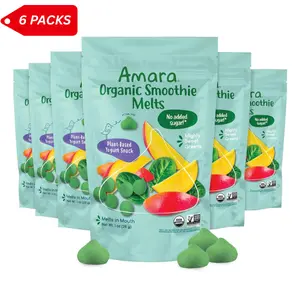 Melts Mighty Sweet Greens Fruit 6packs- Amara Organic Smoothie Melts Mighty Sweet Greens Fruit & Vegetable Snack, No Added Sugar