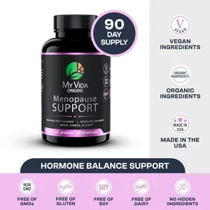 My Vida Origins Menopause Support with Maca Root, Black Cohosh, Red Clover, Reishi Mushroom, Shatavari, Holy Basil & Lemon Balm – Hormonal Balance, Mood, Sleep & Stress Support – 180 Capsules, 3 Month Supply