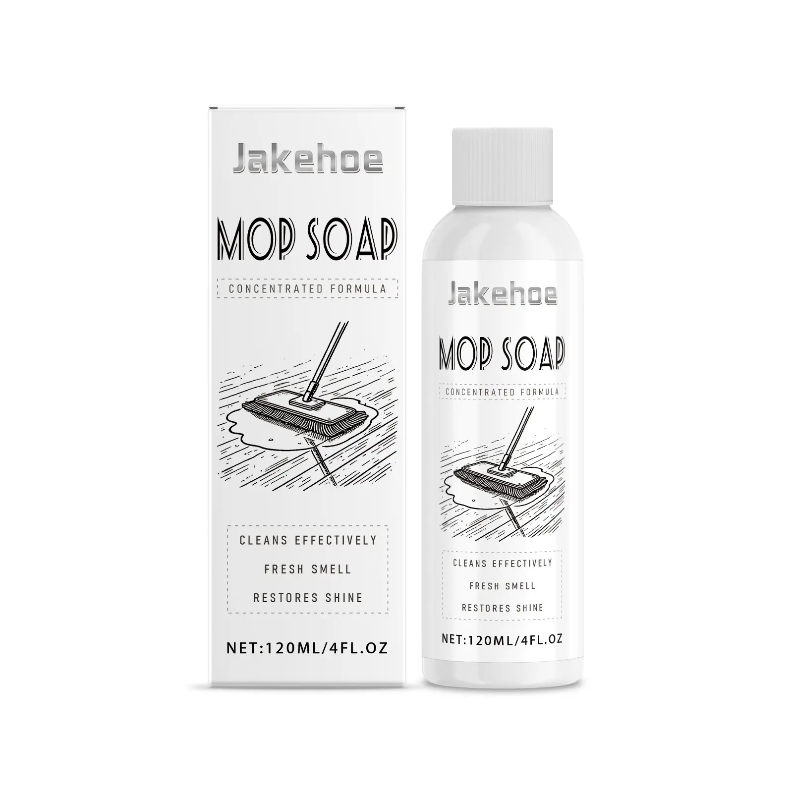 Jakehoe Mop Soap Concentrated Formula for Mops Hardwood Floors & Tiles Daily Maintenance Refurbishing Detergent 120ml