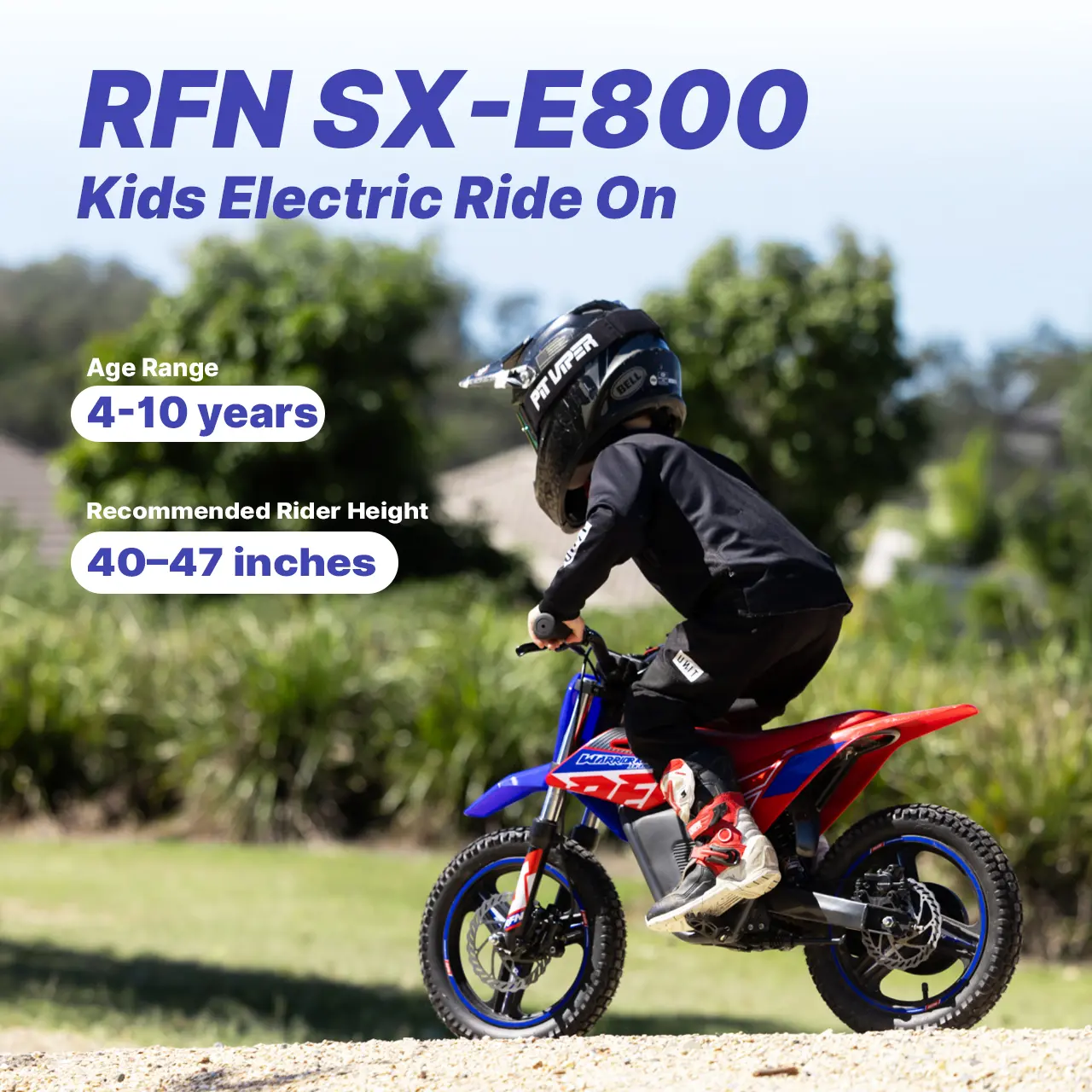 【RFN】 SX-E800 Kids Electric Bike for Ages 6–12, 3 Speeds (9/15/22 mph) – 16" Mag Wheels , 15-Mile Range Ebike, CE/UL + Oil-Damped Suspension & Magnetic Wrist Tether – Built for Bigger Riders Ready for More Power